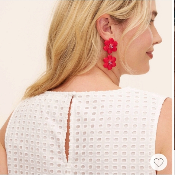 NWT Kate Spade X Target Floral Linear Earrings, Red - Picture 5 of 9
